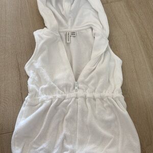 White Hooded Sleeveless Romper